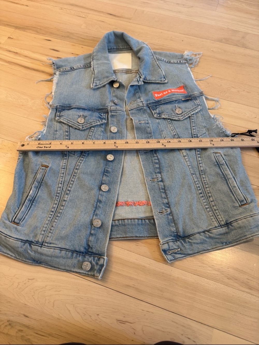 Mother Superior ‘THE DRIFTER' Light Wash Denim Vest fast as a mother-New-S - Picture 5 of 10